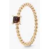 Sissy-Boy Gold plated ring met steen | Maat: 17