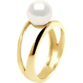 Diadema Rush Ring zoetwaterparels Button 7-8mm Natural White Yellow Gold