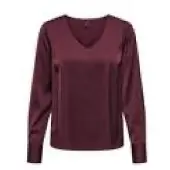 ONLY Onlmika vis satin ls jew v-neck top wvn bordeaux