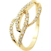Diadema Diamond Ring 0.12 Cts Yellow Gold Jewelry