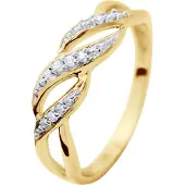 Diadema Ring Diamonds 0.040 Cts Yellow Gold
