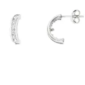 Diadema Halve Creolen Sieraden Zirkoniumoxiden en Silver 925 - Cream