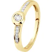 Diadema Diamond Solitaire ondersteund 0060 Cts Illusion 0,50 Cts Yellow Gold