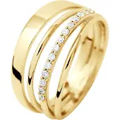 Diadema Diamond Ring 0.140 Cts luxe sieraden Yellow Gold