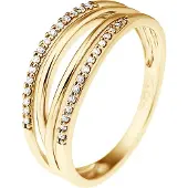 Diadema Alliance Double Diamonds 0.080 Cts Yellow Gold
