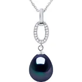 Diadema SHUTTLE zoetwater parel sieraden 9-10mm Black 925