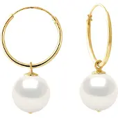 Diadema Creolen Gekweekte Parels Zoetwater Ronde 10-11mm Black Yellow Gold