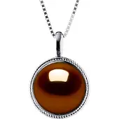 Diadema AURA zoetwater parel 9-10 mm Chocolate 925