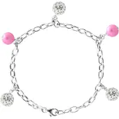 Diadema Breloques armband zoetwater watercultuur kralen en kristallen preciosa zilver 925