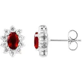 Diadema Oorbellen "Ruby" zilveren sieraden 925 - Kate