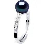 Diadema Ring Zoetwater Parel sieraden 7-8mm Black zirkonium oxides en 925