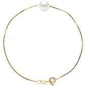 Diadema Armband Gekweekte Pearl Zoetwater 8-9mm Wit Geel gouden ketting Venetiaanse