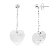 Diadema Genuine Crystal Heart Ear Hangers Swarovski Silver 925- Swarovski Tribute