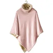 De Witte Lietaer Ganges Poncho Dames en heren Vieux Rose-One-size
