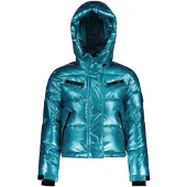 Superrebel ski-jas SPICY blauw Skijack Meisjes Polyester Capuchon Effen - maat 164