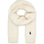 Ralph Lauren Witte katoenen sjaal met kabelsteek (L/XL), Casual 323953206005