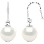 Diadema Oorbellen Hooks zoetwaterparels Rond 8-9 mm White 925