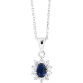 Diadema Ketting "Sapphire" zilveren sieraden 925 - Kate