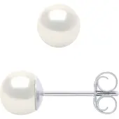 Diadema Oorbellen Studs Gekweekte parels 5-6mm White Natural White Gold