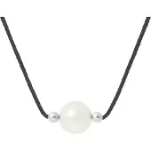 Diadema Zoetwaterparels Ketting Rond 9-10 mm White Nylon Black 925