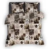 Romanette Dekbedovertrek Andes Bruin Flanel-240 x 200 / 220 cm | Lits-Jumeaux