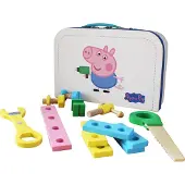 Barbo Toys Peppa Pig Gereedschapsset - - Houten Speelgoed Gereedschap - George Thema - Voor Kinderen vanaf 3 Jaar