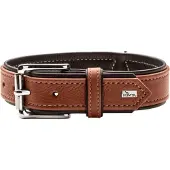 Hunter Hondenhalsband Canadian Up Cognac / Zwart Maat 45