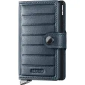 Secrid Unisex Miniwallet Emboss Lines Teal Maat: OS | Portemonnees Outlet | Unisex | Blauw