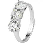 Diadema Trilogy Ring Zirkoniumoxides Sieraden Zilver 925 Verstelbaar - Jane