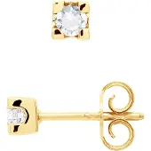 Diadema Oorbellen 0,20 Solitaire Diamond 18K Yellow Gold Cts