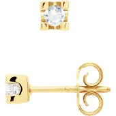 Diadema Oorbellen 0,15 Solitaire Diamond 18K Yellow Gold Cts