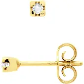 Diadema Oorbellen Diamond Solitaire 0040 Cts Geel Goud 18 Karaat