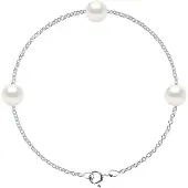 Diadema TRIO Bracelet Zoet Water kralen rond 89mm White 925