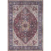 Nouristan Vintage Vloerkleed Anthea - Rood/Blauw 80 x 200 cm