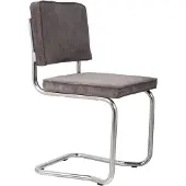 Zuiver Set van 2 eetkamerstoelen Ridge Rib Kink | polyester grijs 50x85x48 cm eetkamerstoelen | NADUVI