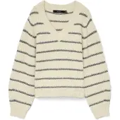 Vero Moda Trui 'VMAWESOME' crème / donkergrijs / zwart