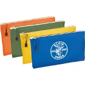 Klein Tools 5140 Stoffen ritstas, canvas, olijf/oranje/blauw/geel, 4 stuks