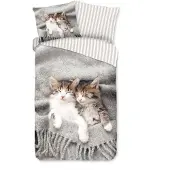 Pure kinderdekbedovertrek Snooze grijs - 100% polyester - 140 x 220 cm