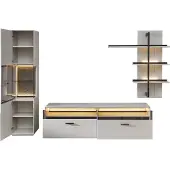 Wohn-Concept Como TV/woonkameroplossing Gelakt hout/graniet steenfineer Sahara crème gelakt