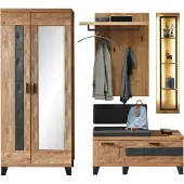 Wohn-Concept Persiko kastcombinatie incl. LED verlichting wild eiken massief hout