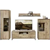 Wohn-Concept Ruben TV/woonkamer oplossing Viking Eik/Zwart gemanipuleerd hout/metaal