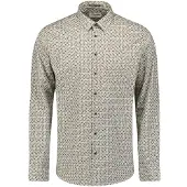 No-excess Overhemd lichtblauw / taupe / aardetinten