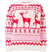 ONLY Trui 'XMAS' crème / rosa / donkerrood