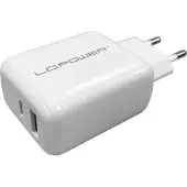 LC-Power LC-GAN-45 USB-oplader 45 W 1x USB-C, 1x USB-A USB PD 3.0 Wit Binnen GaN, Snellader, USB Power Delivery (USB-PD)