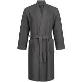 Morgenstern badjas Luca wafelstof Kimono 120cm Antraciet L