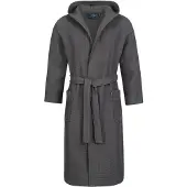 Morgenstern Andrea badjas wafelstof met capuchon 120cm Antraciet M