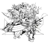 Komar Vliesbehang Digitale print vlies - Avengers Black and White - Afmeting 300 x 280 cm