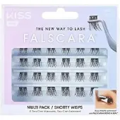 KiSS Falscara Wisp plakwimpers in clusters met knoopje Shorty 24 st