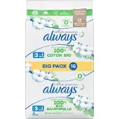 Always Maandverband Cotton Protection 3 Nacht 16 Stuks