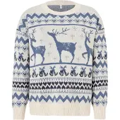 ONLY Trui 'XMAS' ecru / nachtblauw / saffier